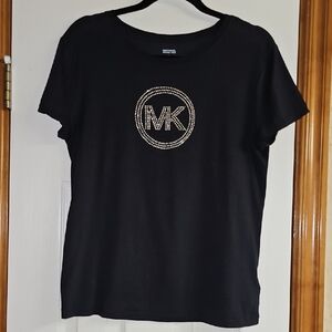 Michael Kors Rhinestone Studded Black T-Shirt